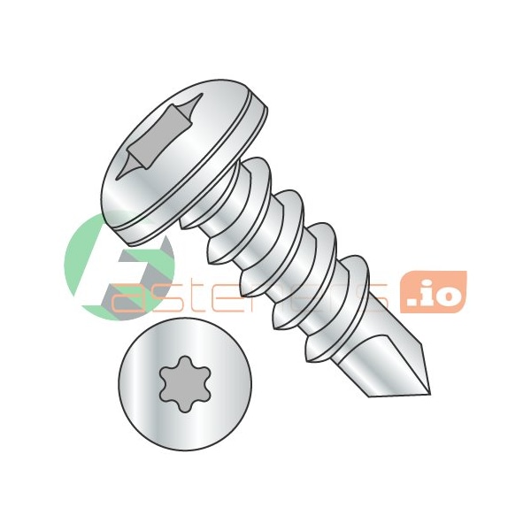 Newport Fasteners Self-Drilling Screw, #8 x 2 in, Plain 18-8 Stainless Steel Pan Head Torx Drive, 800 PK 316564 - main